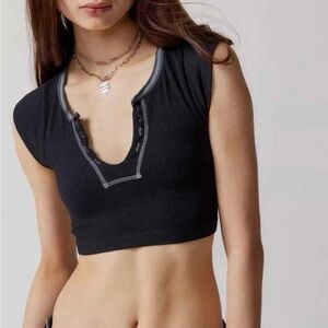 Go for Gold Urban Outfitters Black Crop Top